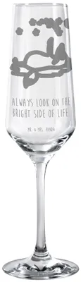 Produktbild von Mr. & Mrs. Panda Sektglas Fuchs Sterne - Transparent - Geschenk, Champagnerglas, Glas, Trinkglas, Füchse, Kelchglas, Romantik, Positiv, Flute, Optimistisch, Mond