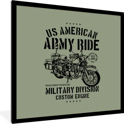 Produktbild von MuchoWow® MuchoWow® Gerahmtes Poster Mancave - Motorrad - Amerika - Oldtimer 40x40 cm - Poster mit zchwarzem Bilderrahmen - Mit Rahmen - Wanddekoration Schlafzimmer
