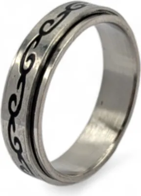 Produktbild von Anti Stress Fidget Ring drehbar Tribal Muster modern Anxiety Ring US 11