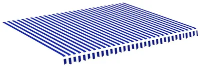 Produktbild von vidaXL Ersatzstoff für Markise Blau und Weiß 430x345 cm Polyester