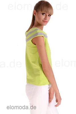 Produktbild von Damen Longshirt Tunika T-Shirt Sommer Shirt; Limettengrün