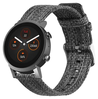 Produktbild von kwmobile Ersatz Armband kompatibel mit Ticwatch E3 / GTH 20mm Armband - Band für Fitness Tracker in Schwarz