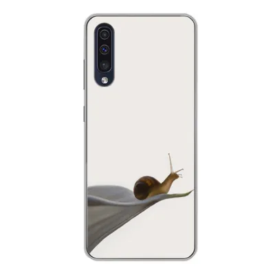 Produktbild von MuchoWow® Handyhülle Schutzhülle Hülle für Samsung Galaxy A50 Schnecke - Lilie - Grau Silikon Softcase Handy Hülle - Mobiltelefonhülle