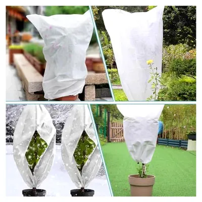 Produktbild von 2 Stück Winterschutz für Pflanzen, Frostschutz, 60x80cm und 80x120cm, Pflanzenschutz für Kübelpflanzen mit Reißverschluss, reißfest und wiederverwendbar für Olivenbaum und Palmen