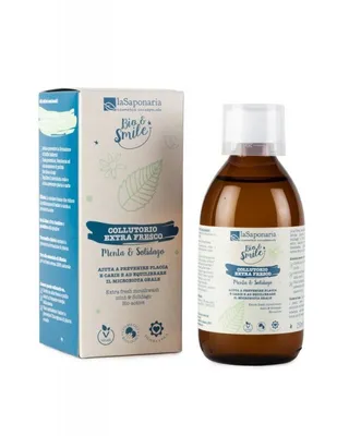 Productafbeelding van Verfrissende mondwater met munt en goudzwavel, biologisch, laSaponaria - 250 ml