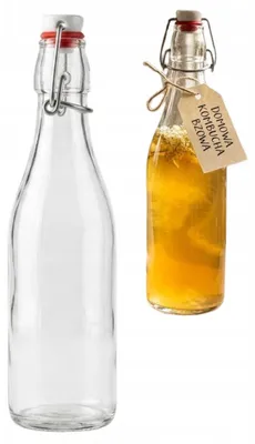 Produktbild von EstiloHome Bügelflasche Glas 1 L – Glasflasche mit Bügelverschluss für Saft, Likör & Wasser
