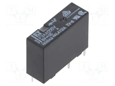 Immagine prodotto di Relè: elettromagnetico; SPST-NO; Bobina: 5VDC; 5A/250VAC; 5A. Relè elettromagnetico mini