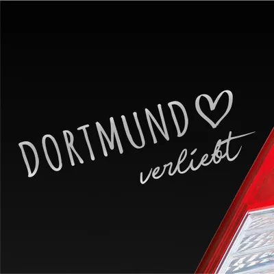 Produktbild von Auto Aufkleber Dortmund verliebt Herz Stadt Heimat Liebe Car 19x6 cm Silber Sticker Heckscheibenaufkleber
