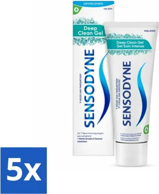 Obrázok produktu pre Sensodyne - Zubná pasta - Deep Clean Gel - Dôkladné čistenie - 75 ml - Hodnotné balenie - 5 kusov