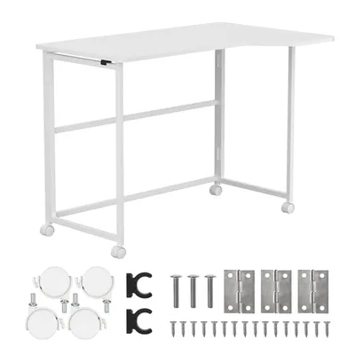 Immagine prodotto di Scrivania pieghevole "Maclean" bianca, mobile, dimensioni 100 x 65 cm, portata massima 50 kg, forma rettangolare, modello MC-1250