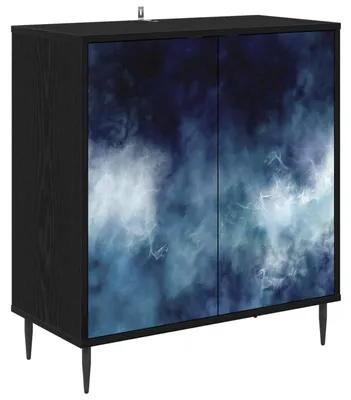 Obrázek produktu pro Komoda RAALTE, barva černá, Imitace dub, rozměry 69 x 33 x 76 cm