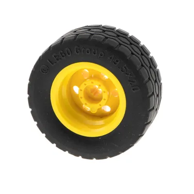 Produktbild von [N] Gelbes Rad 30,4mm D. x 20mm ohne Stiftlöcher und verstärkte Felge mit schwarzem Reifen 49,5 x 20 (56145 / 15413)