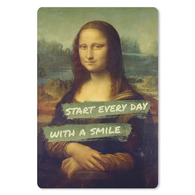 Produktbild von MuchoWow® Mauspad Mousepad Mona Lisa - Da Vinci - Zitat 40x60 cm - Mousepads - Maus Mat - Pad - Mausunterlage - Schreibtisch Accesoire