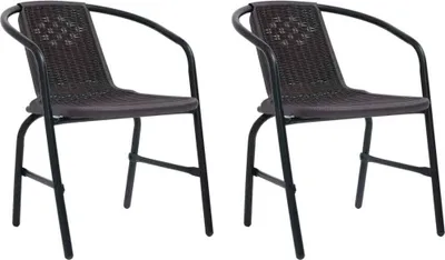 Image de Chaises de jardin lot de 2 Plastique Rotin et acier 110 kg