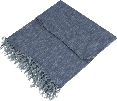 Produktbild von Weiche Gewebte Decke aus Baumwolle mit Fransen - Taubenblau/blau, 100*170*0,2 cm, Bettüberwurf, Sofa Überwurf