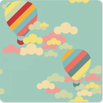 Produktbild von MuchoWow® Mauspad Mousepad Heißluftballon - Schnittmuster - Baby 30x30 cm - Mousepads - Maus Mat - Pad - Mausunterlage - Gaming