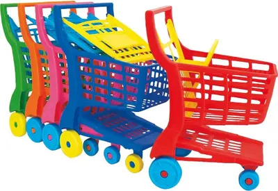 Produktbild von Einkaufswagen aus Kunststoff, sortiert L 35 x B 28 x H 53 cm