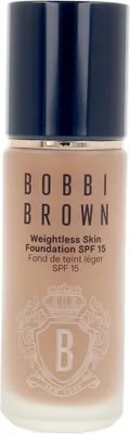 Produktbild von Bobbi Brown Weightless Skin Foundation SPF 15, Pumpenflasche, Creme, Jeder Hauttyp, Feuchtigkeitsspendend, Warm, Braun