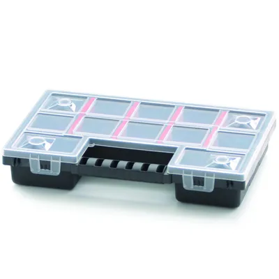 Produktbild von Organizer Sortimentskasten Sammelbox Kunststoff  287 x 186 x 50 mm Kleinteilefächer individuel bis 12 Fächer