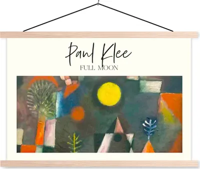 Produktbild von MuchoWow® Textilposter Paul Klee - Gemälde - Vollmond 120x80 cm mit holzfarbenen Rahmen - Aufhängeset