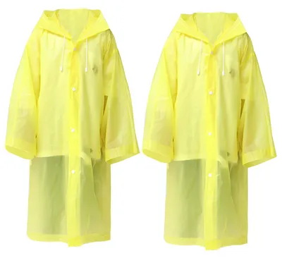 Produktbild von 2 Stück Wasserdichte Kinder-Regenponcho mit Kapuze