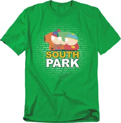 Obrázok produktu pre South Park - Tričko "Lyrics" pre mužov/dámy Uni TV20700 (XXL) (Irish Green)