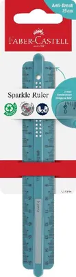 Produktbild von Faber Castell Lineal 15 cm bruchsicher Sparkle ocean