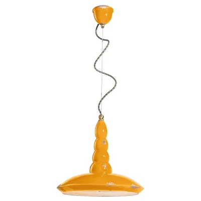 Produktbild von Ferroluce Vague-Vintage Hängeleuchte Ø 40cm Gelb Rund