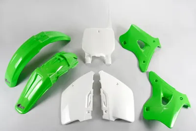 Obrázok produktu pre Ufo Komplet Plastików Kawasaki Kx 125 / 250 '96-'98 Kolor Oem (Zielony/Biały) (Ka192E999)
