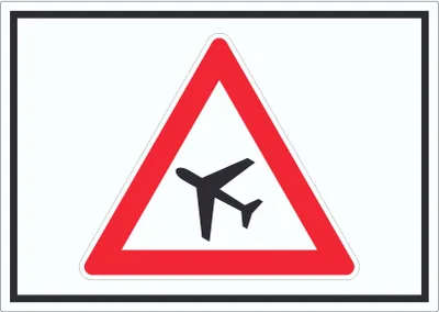 Produktbild von Aufkleber Achtung Flugbetrieb Symbol A7 (74x105mm)
