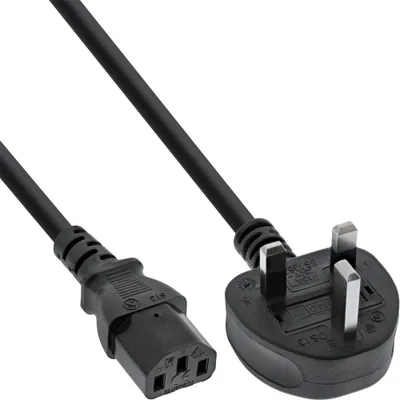 Produktbild von INLINE Netzkabel Netzstecker GB auf Kaltgeraetestecker C13 1,8m schwarz