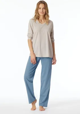 Produktbild von Schiesser Damen Schlafanzug lang sand 50