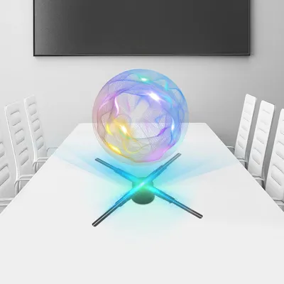 Obrázek produktu pro LED holografický ventilátor – 3D projektor/displej – s dálkovým ovládáním – reklamní displej – pro obchody a veletrhy
