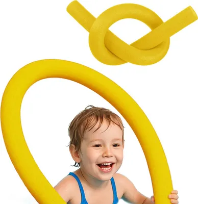 Image de Outtec® Nageur de piscine - 148 cm - Nageur aquatique, aide à la natation, perche de natation, perche en mousse pour enfants et adultes - Aquagym - Jaune