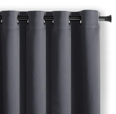 Blackout-Vorhang 1 St., blickdicht, Polyester, Graphit, 140x175 cm