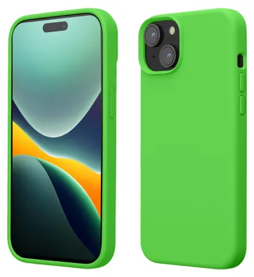 Produktbild von kwmobile Handyhülle für iPhone 15 Hülle, für iPhone 15 Case - Hülle Silikon - kabelloses Laden - Limettengrün