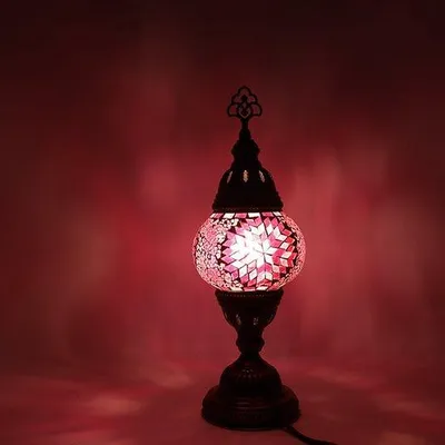 Immagine prodotto di Lampada mosaico turca - Lampada da tavolo fatta a mano - Lampada orientale marocchina - Ø 12 cm, altezza 30 cm - Colorata e autentica