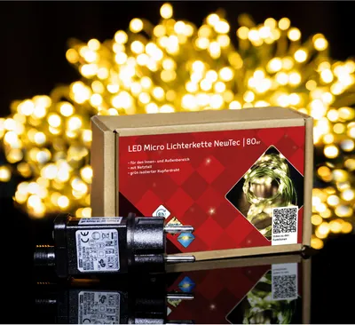 Produktbild von Idena Lichterkette 80 Micro LED warmweiß 8h Timer 12,9m