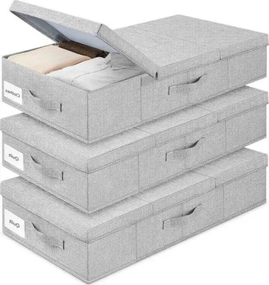 Immagine prodotto di Contenitore da mettere sotto il letto - Set da 3 - Con maniglie - Salvaspazio