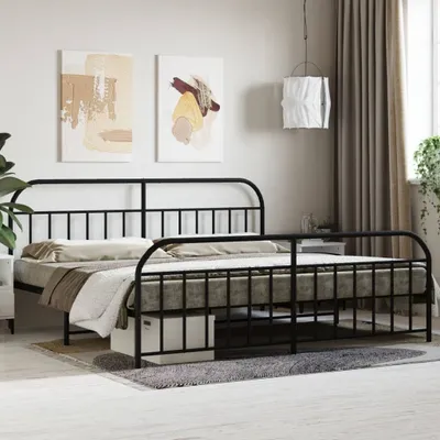 Imagen del producto de Maison Exclusive: Estructura de cama con cabecero y piecero de metal , 193x203 cm