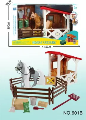 Produktbild von Spielzeug Pferdestall mit kleinem Pferd