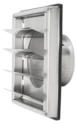 Imagen del producto de Rejilla de ventilación de acero inoxidable con válvula antirretorno y protección contra insectos