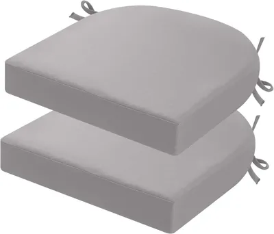 Immagine prodotto di Cuscini per sedia da giardino, 40 x 40 cm, set da 2, impermeabili, color grigio chiaro, per sedie da giardino
