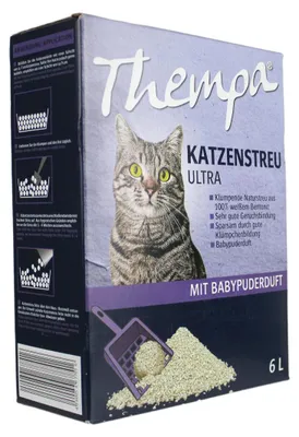 Produktbild von Thempa Katzenstreu Ultra mit Babypuderduft 6 L