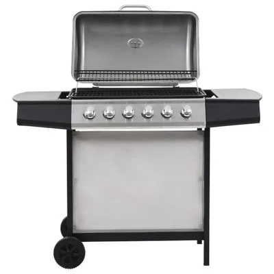 Zdjęcie produktu dla Grill gazowy z 6 palnikami, stal nierdzewna, srebrny