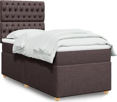 Produktbild von Boxspringbett mit Matratze Dunkelbraun 90x200 cm Stoff, Klassische Betten 2024 Neu Design Möbel