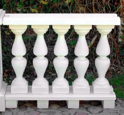Produktbild von Casa Padrino Jugendstil Balustrade Weiß 100 x 25 x H. 84 cm - Massives Stein Geländer aus feinstem Beton - Garten & Terrassen Balustraden
