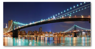 Imagen del producto de Tulup® - Cuadro sobre lienzo - 120x60 cm - Arte para la pared - Impresiones sobre lienzo - Impresión en lienzo - Paisajes y arquitectura - Azul - Manhattan, Nueva York