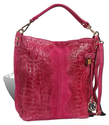 Produktbild von Toscanto Damen Beuteltasche Shopper Leder Tasche fuchsia pink D2OTT162SP