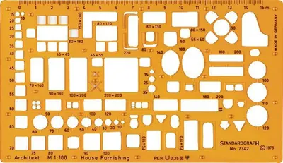 Produktbild von Standardgraph Möblierungsschablone Architekt Maßstab 1:100
